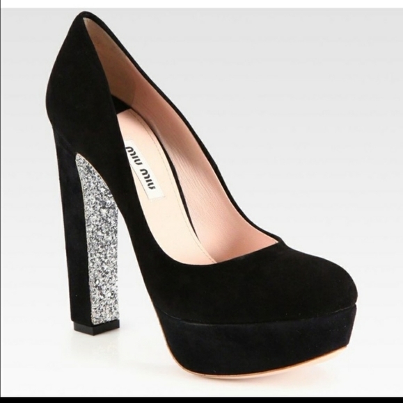 MIU MIU Silver Suede heels - Picture 4 of 14